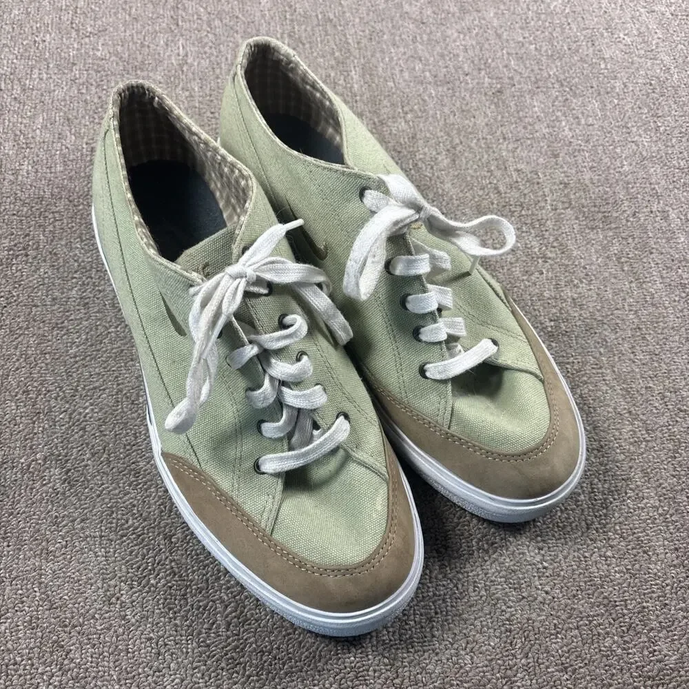 Vintage NIKE GTS Men’s Canvas Skate Shoes Sage Green Brown Plaid Lined 8.5
